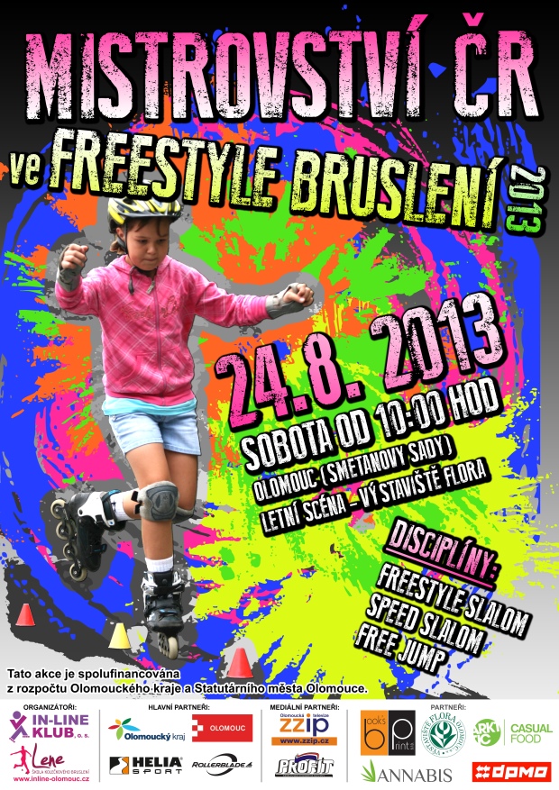 Plakát Mistrovství ČR ve freestyle bruslení 2013 (24.8. 2013)